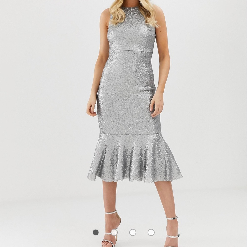 Women’s ASOS Club L all over sequin peplum midi dress